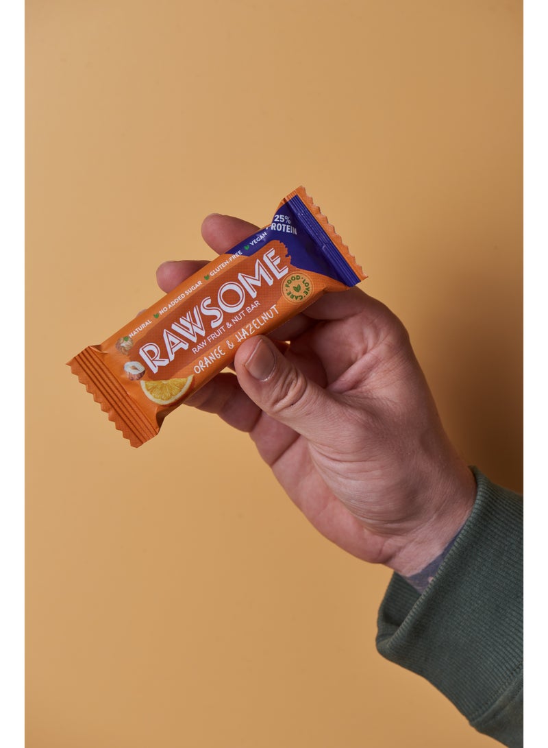 Rawsome Orange & Hazelnut Vegan Protein Bar | 25% Protein | Gluten Free | No Added Sugar | 16x40g - Image 3