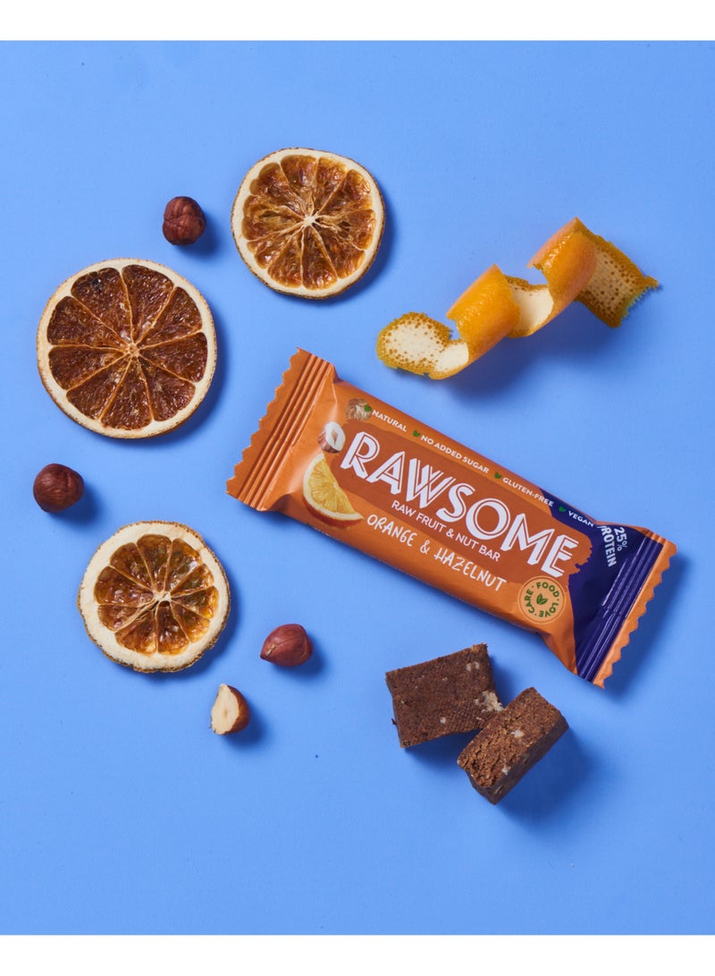 Rawsome Orange & Hazelnut Vegan Protein Bar | 25% Protein | Gluten Free | No Added Sugar | 16x40g - Image 2