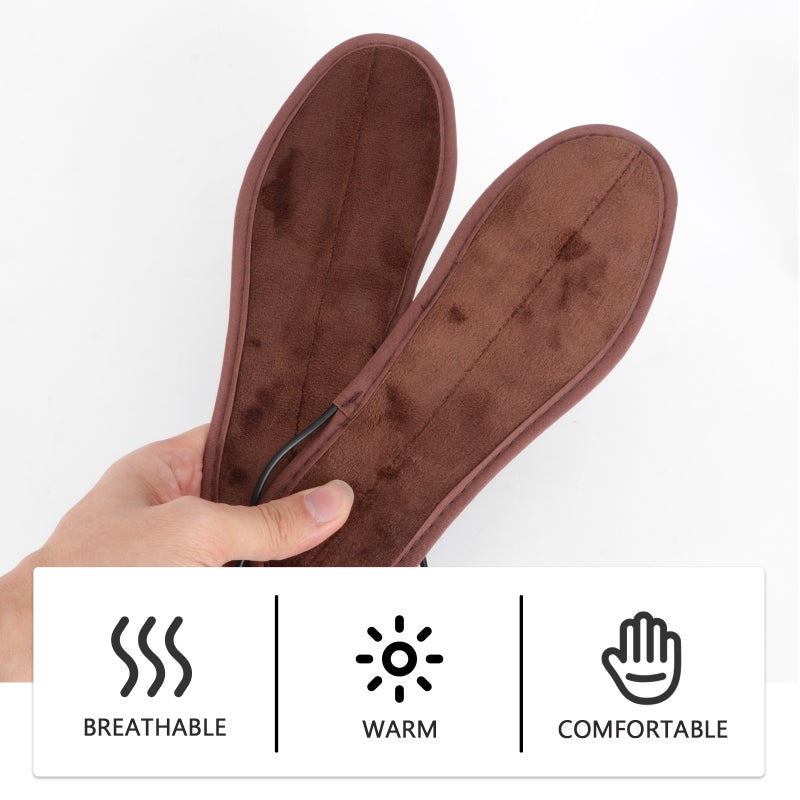 Pair of USB Electric Heating Shoes Inserts Winter Shoe Pads with USB Cable - Size 43-44 - Image 5