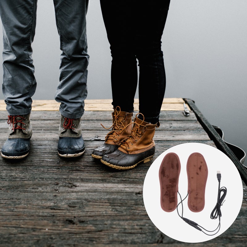Pair of USB Electric Heating Shoes Inserts Winter Shoe Pads with USB Cable - Size 43-44 - Image 4