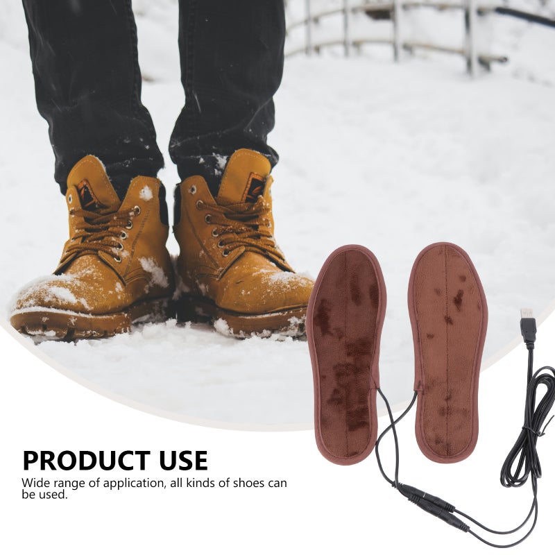 Pair of USB Electric Heating Shoes Inserts Winter Shoe Pads with USB Cable - Size 43-44 - Image 3