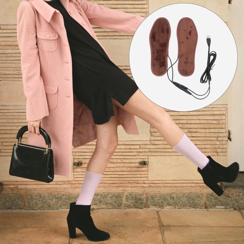 Pair of USB Electric Heating Shoes Inserts Winter Shoe Pads with USB Cable - Size 43-44 - Image 2