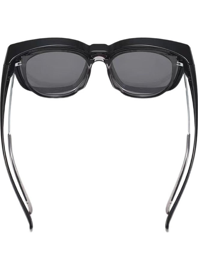 Boshide Sunglasses Clip-On Sunglasses Clip-On Myopia Glasses Driving Special Polarized Sunglasses Portable Clip-On Glasses Bright Black - Image 1