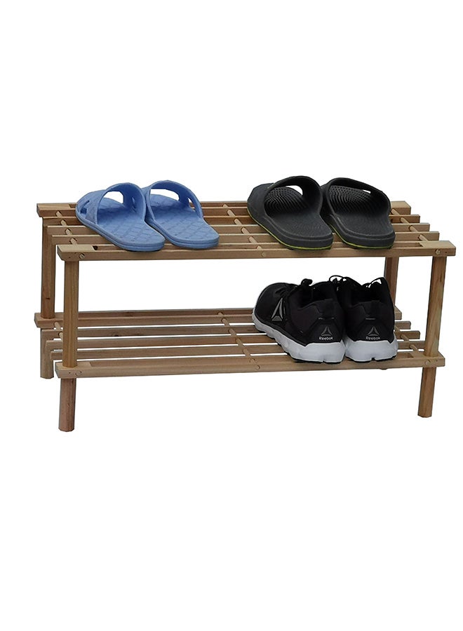 Feelings Wooden Shoe Rack 2 Tier 63Cm Natural - Image 1