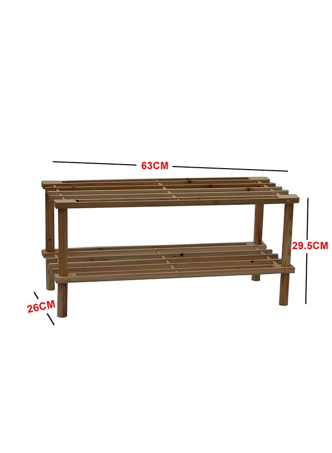 Feelings Wooden Shoe Rack 2 Tier 63Cm Natural - Image 2