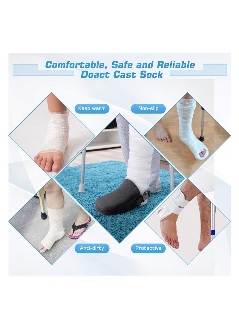 Cast Sock Cover Foot Toe, Foot Support Plaster Shoes for Joint Sprain Fracture Rehabilitation, Cast Protector Half Foot Walking Boot and Orthosis Splints Braces Shoe, Adjustable Fits Most Leg