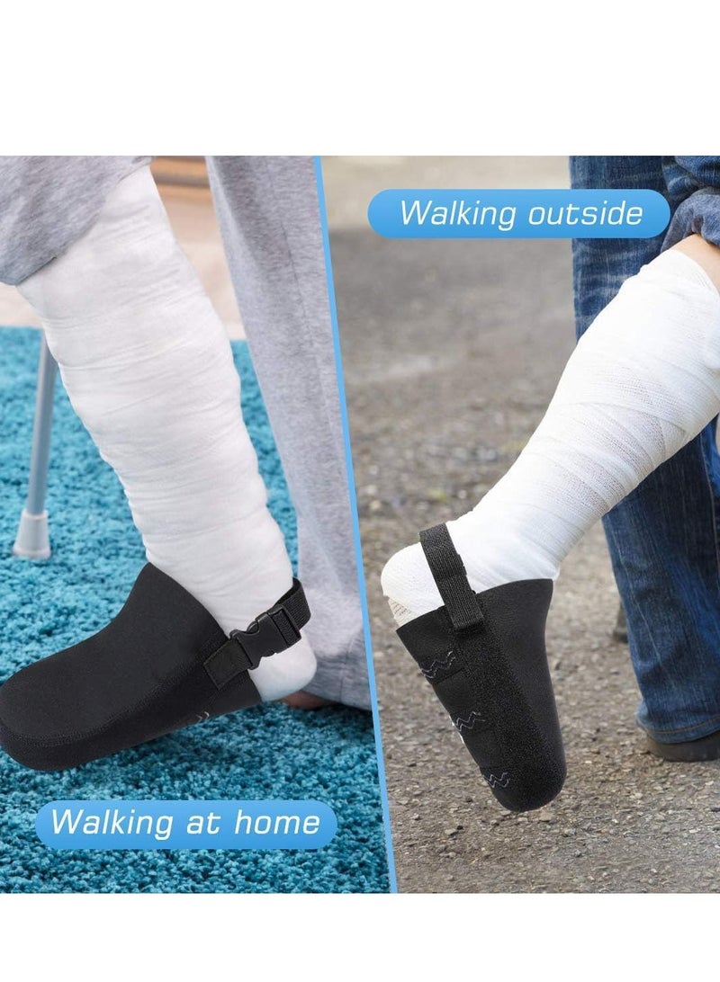 Cast Sock Cover Foot Toe, Foot Support Plaster Shoes for Joint Sprain Fracture Rehabilitation, Cast Protector Half Foot Walking Boot and Orthosis Splints Braces Shoe, Adjustable Fits Most Leg