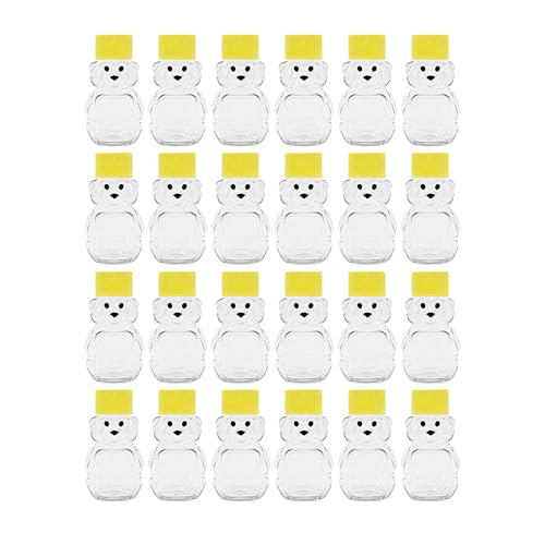 CLEARVIEW CONTAINERS - 2 Ounce Honey Bears with Sealable Yellow Screw Top Lid - 24 Pack (2 oz. bear, 24pk, yellow) - Image 1