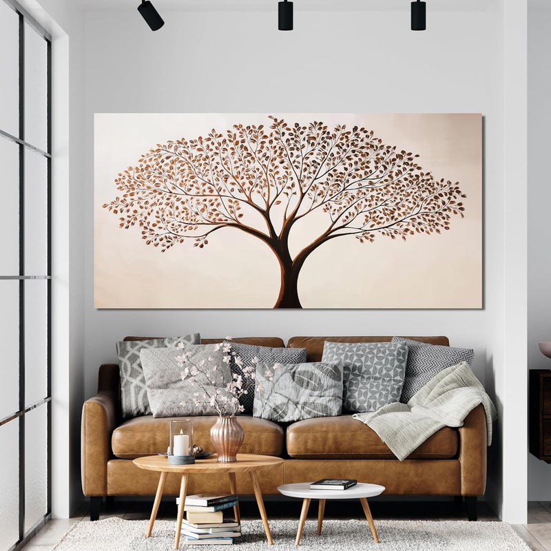 EMODA Framed Tree of Life Wall Art 60x120 cm – Modern Brown Botanical Canvas Print | Large Framed Canvas Print for Living Room Bedroom Home Office Wall Decoration – Premium Quality Artwork for Modern Interior Styling - Image 5
