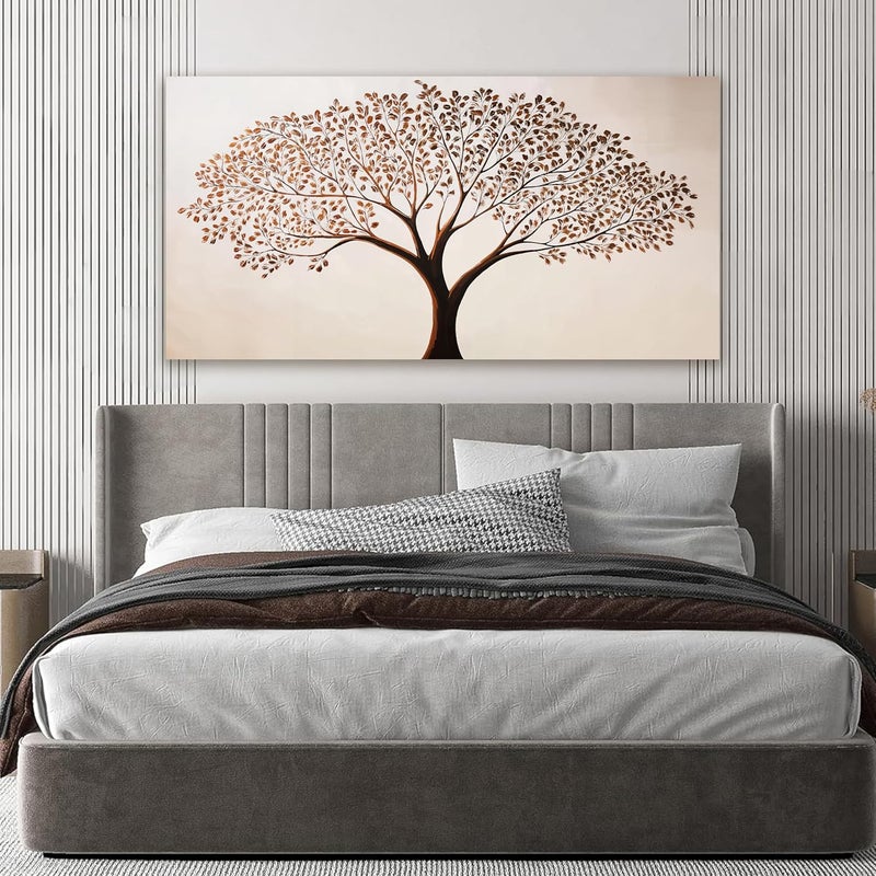 EMODA Framed Tree of Life Wall Art 60x120 cm – Modern Brown Botanical Canvas Print | Large Framed Canvas Print for Living Room Bedroom Home Office Wall Decoration – Premium Quality Artwork for Modern Interior Styling - Image 4