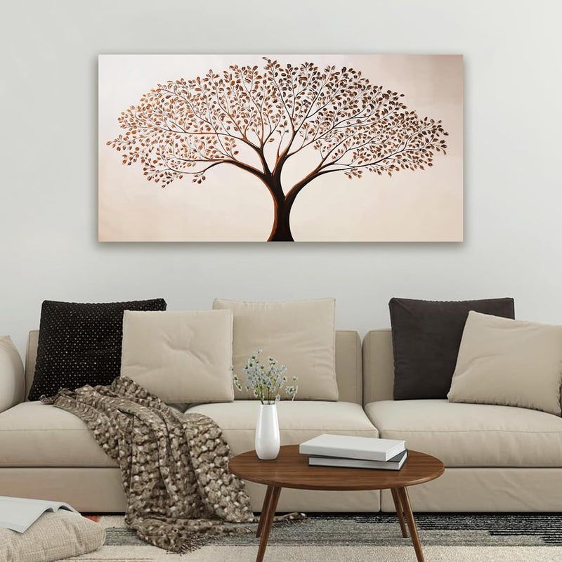 EMODA Framed Tree of Life Wall Art 60x120 cm – Modern Brown Botanical Canvas Print | Large Framed Canvas Print for Living Room Bedroom Home Office Wall Decoration – Premium Quality Artwork for Modern Interior Styling - Image 3