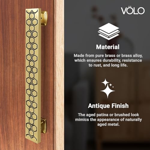 VOLO Door Handle for Main Door - Antique Finish Pull-Push Handle for Wooden and Glass Doors in Home, Hotel, Office (Model SAM-05) (1, 450MM) - Image 5