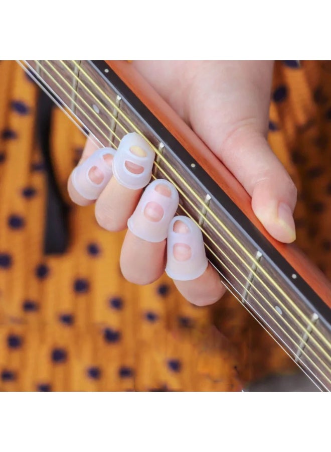 5 Pcs Silicone Finger Tips Fingertip Protector Covers Pads for Guitar Playing - Image 3