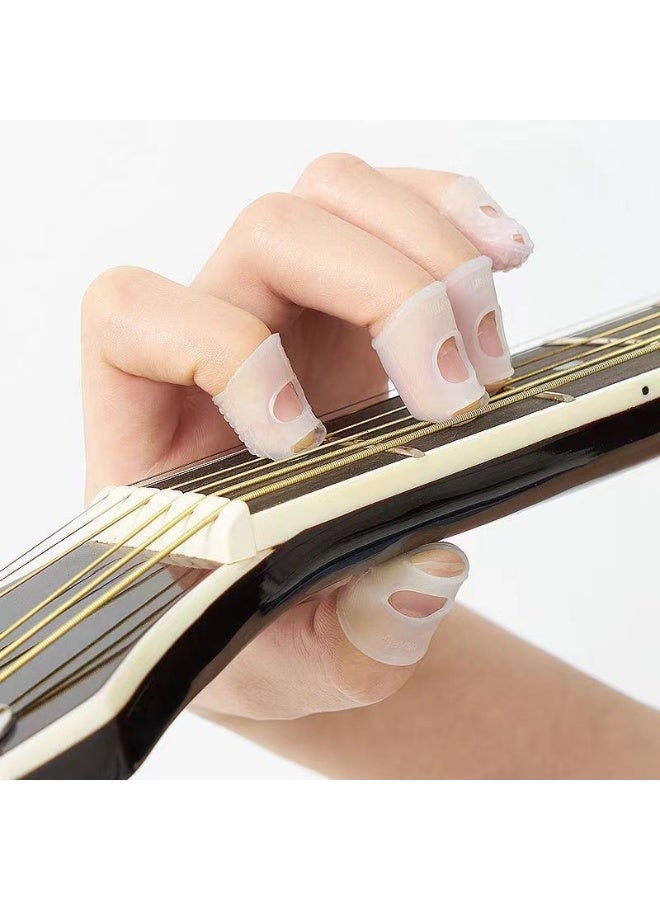5 Pcs Silicone Finger Tips Fingertip Protector Covers Pads for Guitar Playing - Image 2