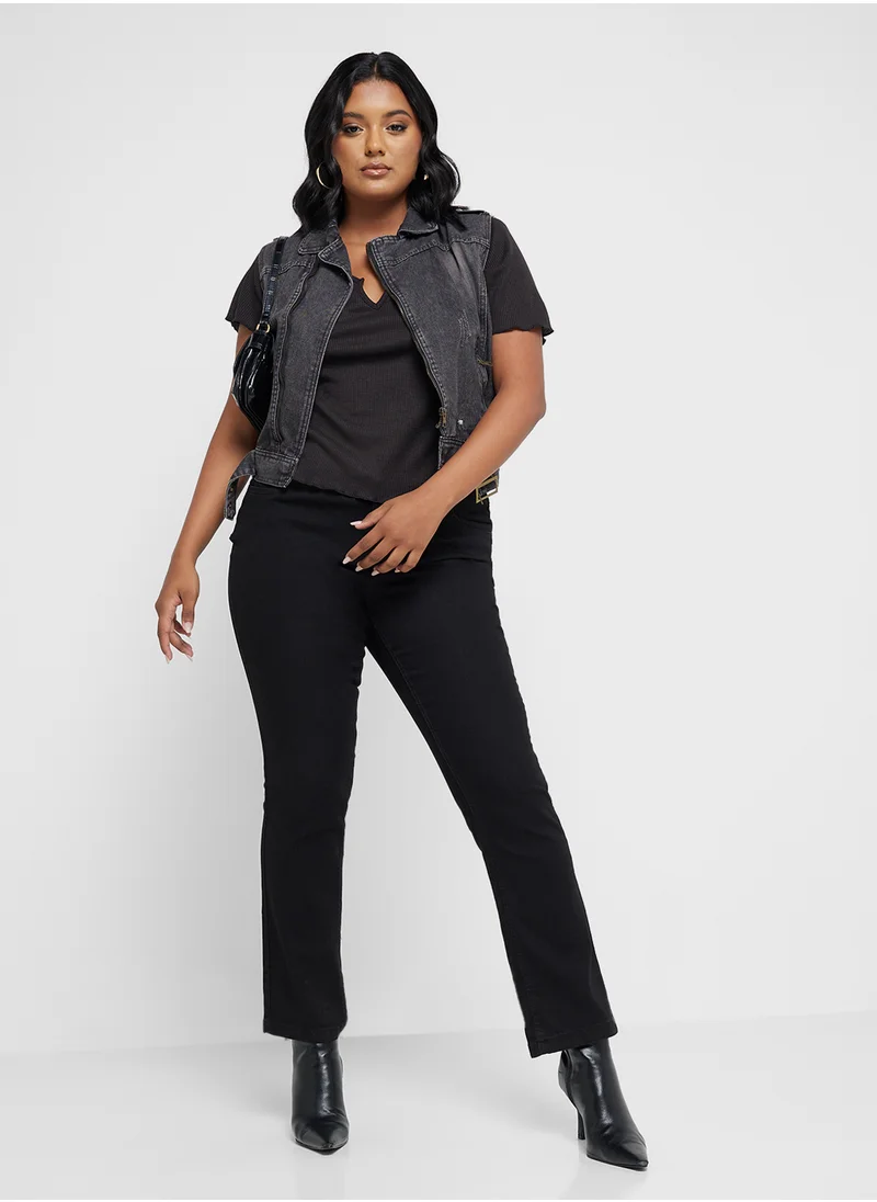 Ginger Plus Belted Denim Vest