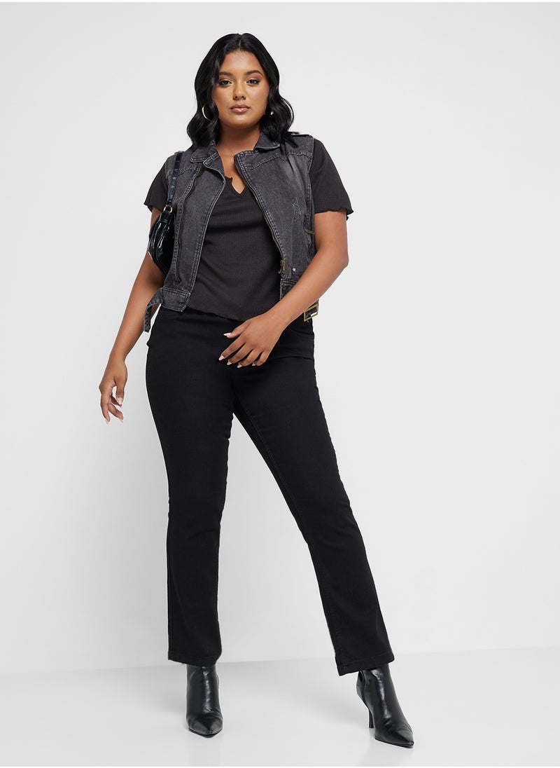 Ginger Plus - Belted Denim Vest - Image 1