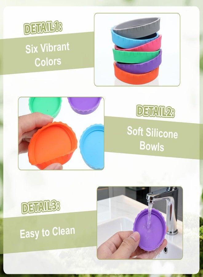 Eldraqth 6 Pcs Gecko Food Cups, Crested Gecko Food and Water Bowl Reusable Silicone Crested Dish Feeding Cups for Lizard Anoles Bearded Dragons Tank Terrarium Accessories Supplies for Tortoise - Image 3