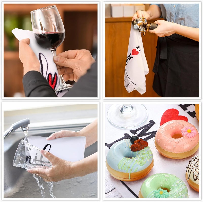 Rtteri 5 Pcs Farmhouse Dish Towels Pot Holders Oven Mitts Set 2 Vintage Wood Planks Kitchen Towels 1 Mittens Oven Glove 2 Potholders for Cooking Baking Grilling Supply Holiday Housewarming Gifts - Image 5