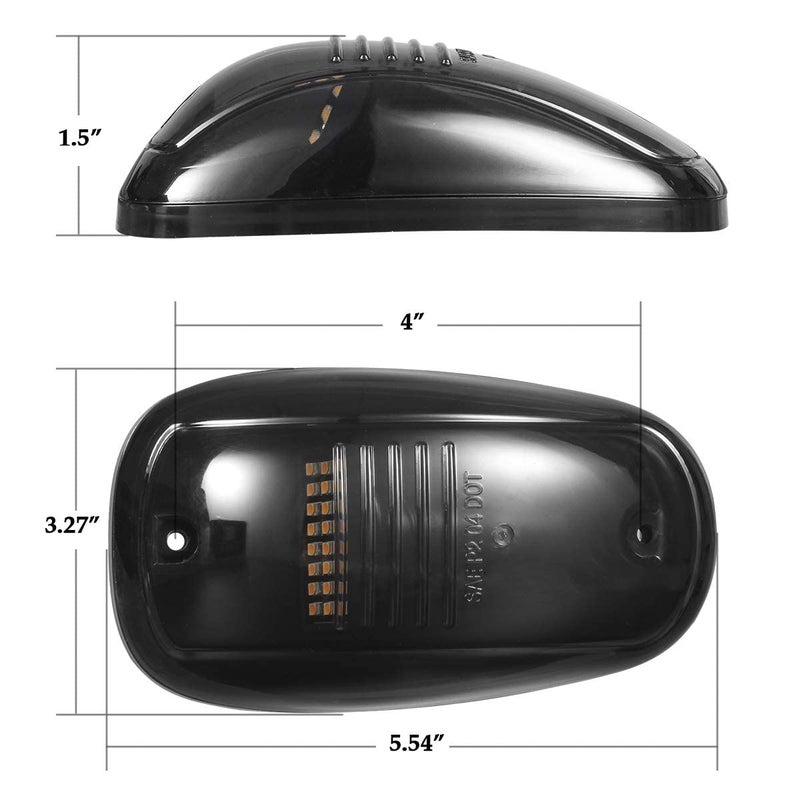 Partsam 5X Amber 24 LED Smoke Cab Roof Running Top Marker Lights 264146BK Assembly Wire Harness Replacement for 1500 2500 3500 4500 5500 2003-2018 Pickup Trucks - Image 2