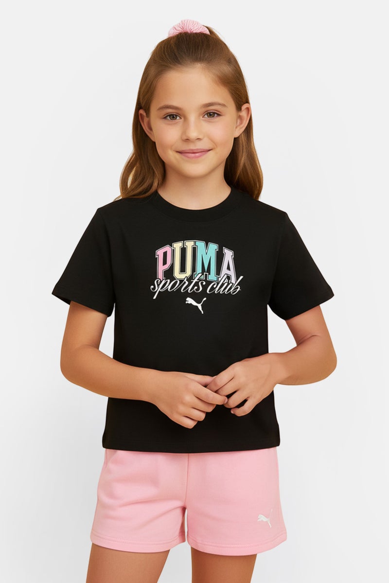 PUMA ملابس رياضية للبنات للأطفال 2 قطعة تي شيرت تدريب بأكمام قصيرة وشورتات مجموعة، متعددة الألوان - Image 1