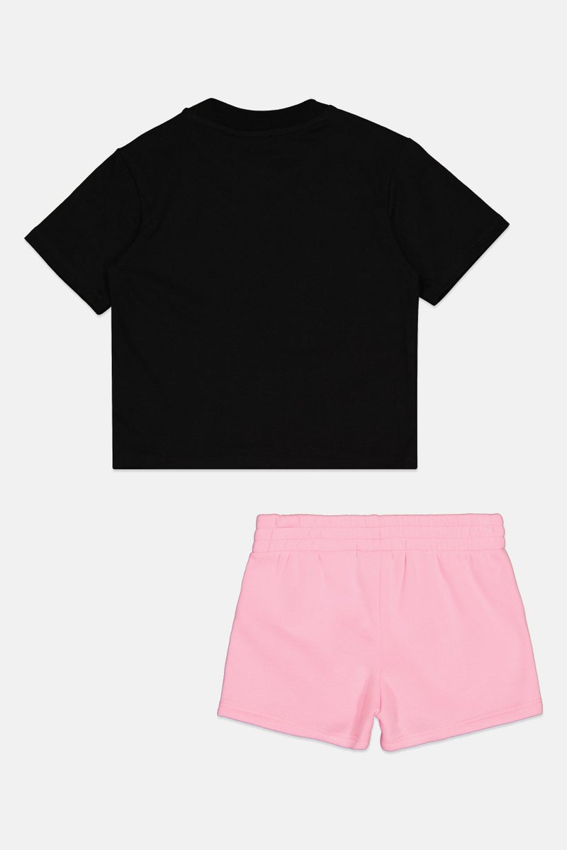 PUMA ملابس رياضية للبنات للأطفال 2 قطعة تي شيرت تدريب بأكمام قصيرة وشورتات مجموعة، متعددة الألوان - Image 2