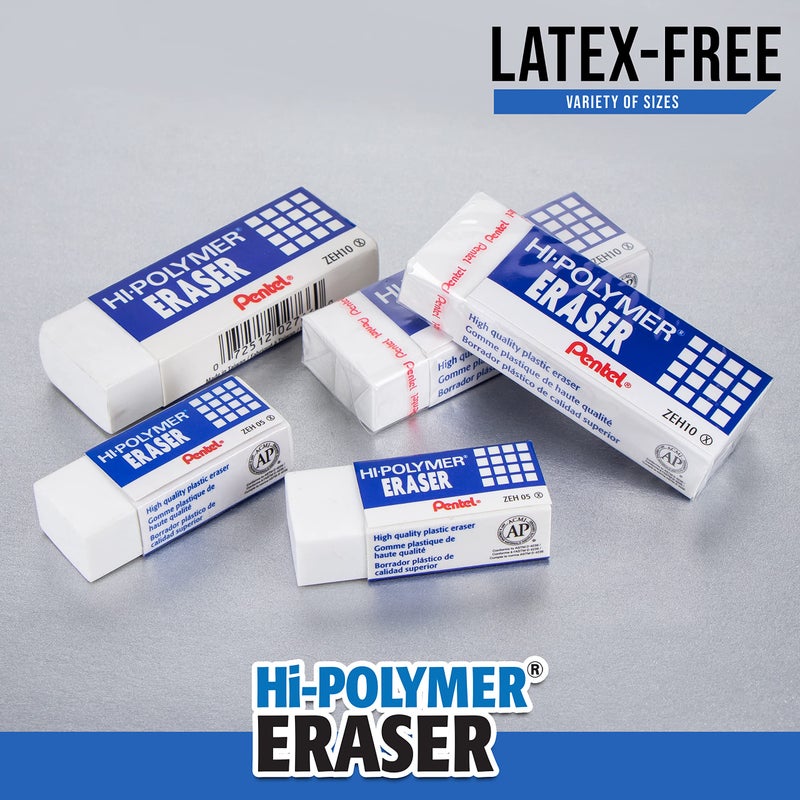 Pentel Hi-Polymer Block Eraser Small White, Pack of 4 (ZEH05BP4) - Image 5