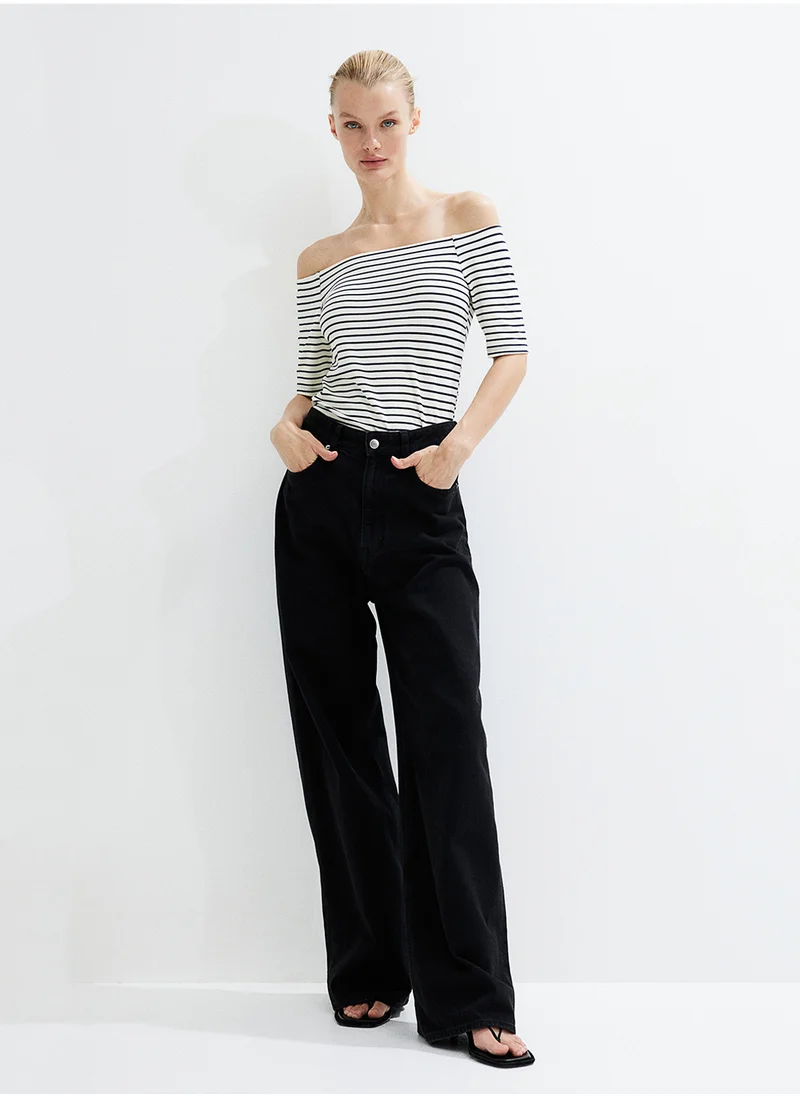 H&M Off-The-Shoulder Jersey Top