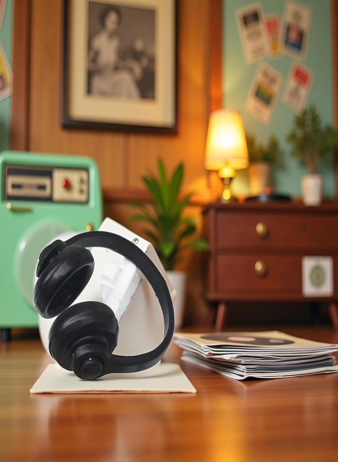 SelHeng 2Pcs Black Miniature Headphones, 1:12 Scale Model Headset, Micro Landscape Decoration Accessory - Image 2
