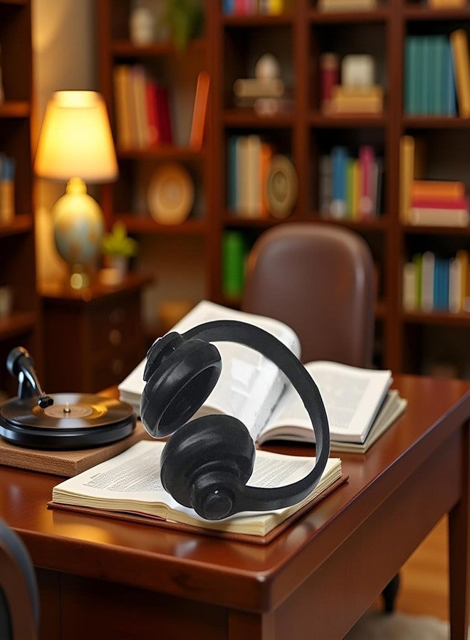 SelHeng 2Pcs Black Miniature Headphones, 1:12 Scale Model Headset, Micro Landscape Decoration Accessory - Image 5