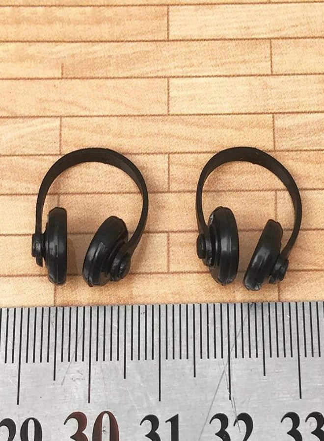 SelHeng 2Pcs Black Miniature Headphones, 1:12 Scale Model Headset, Micro Landscape Decoration Accessory - Image 3