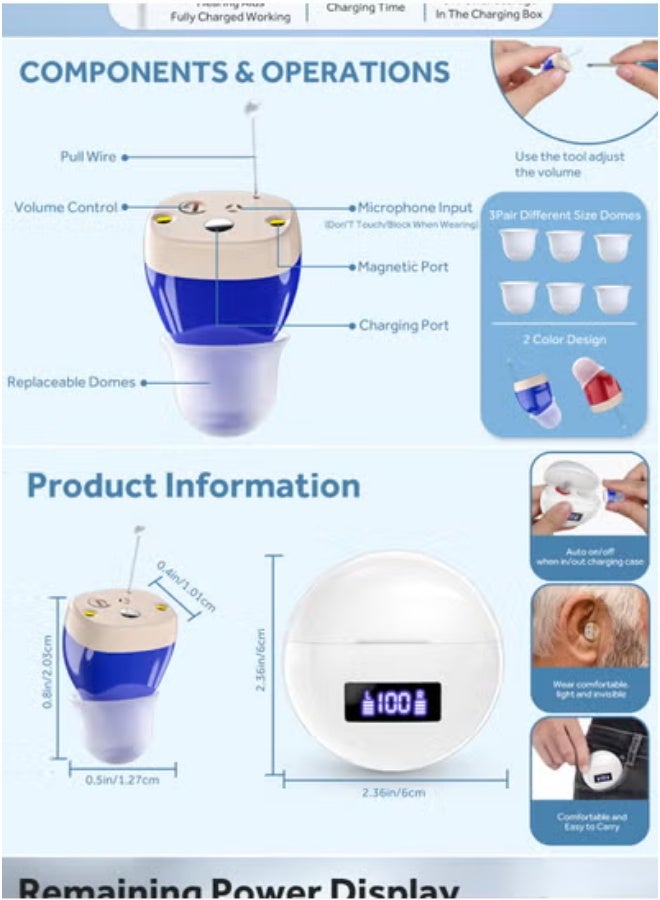 chiteng Hearing Aids for Seniors, Long Working Time Hearing Aid Rechargeable with Noise Cancelling - Image 2