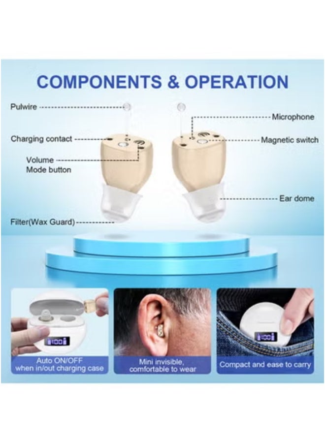 chiteng Hearing Aids for Seniors, Long Working Time Hearing Aid Rechargeable with Noise Cancelling - Image 3