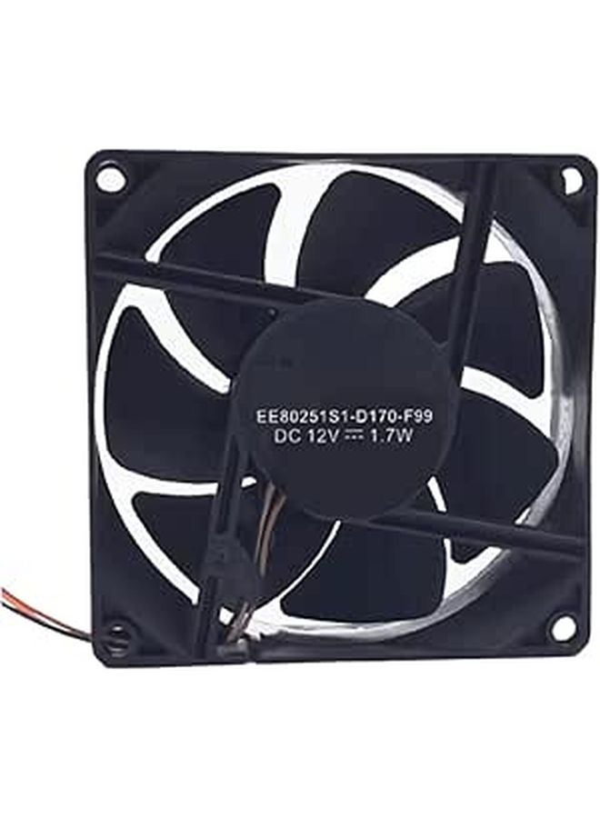 80 مم 80x80x25 مم 3 دبوس مروحة تبريد DC 12V 1.7W موصل 3 دبوس - Image 1
