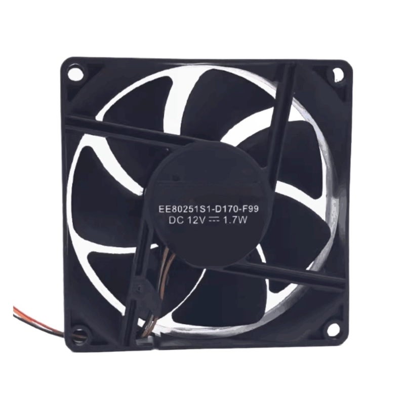 80 مم 80x80x25 مم 3 دبوس مروحة تبريد DC 12V 1.7W موصل 3 دبوس - Image 2