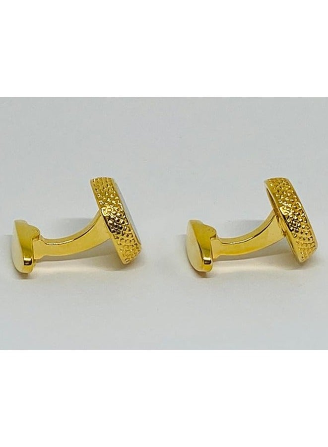 أزرار أكمام للرجال مطلية بالذهب عيار 22 قيراط ذات جودة ممتازة - Image 3