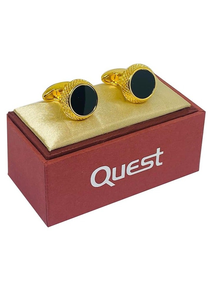 أزرار أكمام للرجال مطلية بالذهب عيار 22 قيراط ذات جودة ممتازة - Image 4