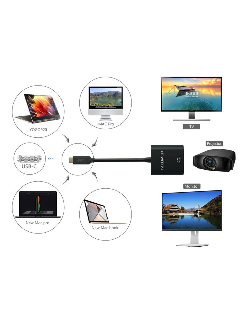 GULFLINK USB C to HDMI Adapter 4K USB-C Adaptor (4K HDMI), Aluminum Portable Type C Adapter,Thunderbolt 3/4 Compatible for MacBook Pro, iPad Pro, Pixel book, Galaxy and More. - Image 3