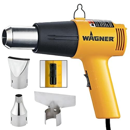 Wagner Spraytech 2417344 HT1000 Heat Gun Kit, 3 Nozzles Included, 2 Temp Settings 750ᵒF & 1000ᵒF, Great for Shrink Wrap, Soften Paint, Bend Plastic Pipes, Loosen Bolts and More - Image 1