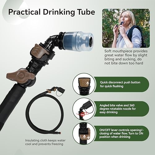 MARCHWAY 2L/2.5L/3L TPU Hydration Bladder, Ultra Durable Water Reservoir Bag with Insulated Tube for Hydration Pack for Cycling, Hiking, Running, Climbing, Biking (2.5L Grey 85oz) - Image 4