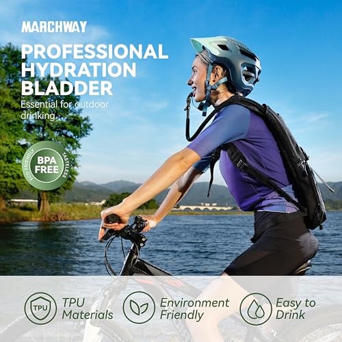 MARCHWAY 2L/2.5L/3L TPU Hydration Bladder, Ultra Durable Water Reservoir Bag with Insulated Tube for Hydration Pack for Cycling, Hiking, Running, Climbing, Biking (2.5L Grey 85oz) - Image 2