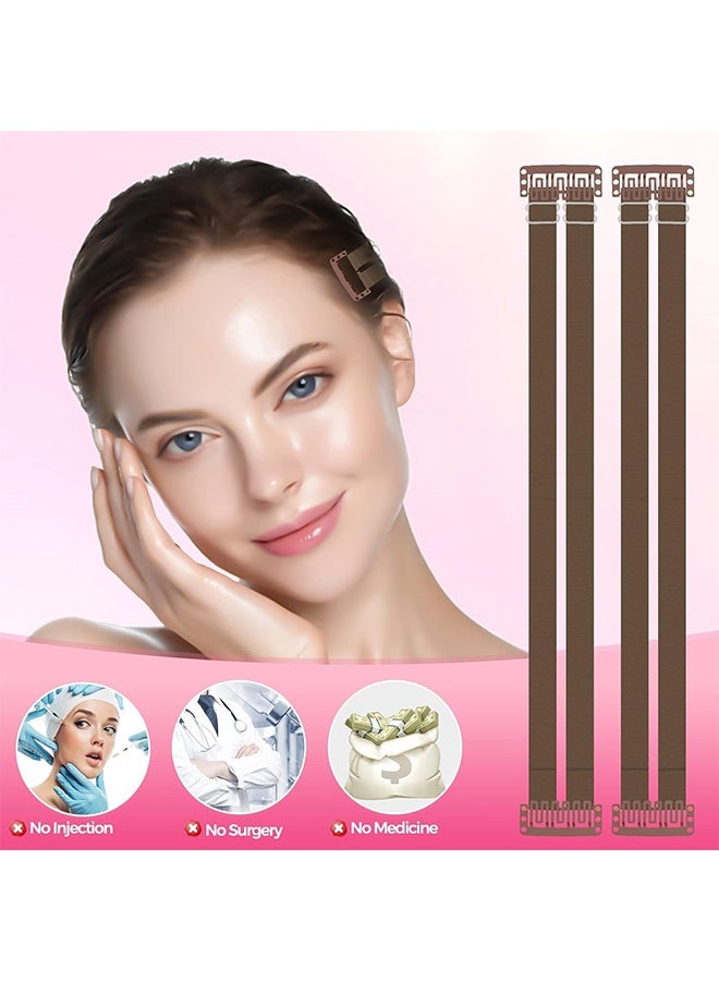 اتش واي شريط رفع الوجه شفاف، شريط شد الوجه غير مرئي للوجه مع أشرطة، شريط الوجه للرفع غير مرئي مع خيط، أشرطة رفع الوجه مع مشابك شعر، أشرطة شد الوجه مع مشابك قابلة للتعديل، بطاقة مزدوجة BB - Image 4