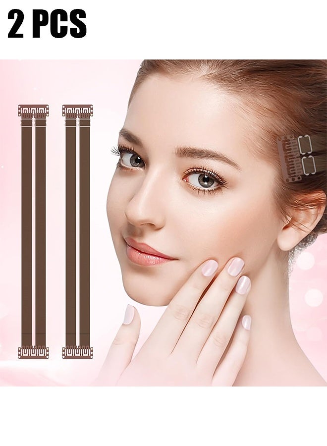 اتش واي شريط رفع الوجه شفاف، شريط شد الوجه غير مرئي للوجه مع أشرطة، شريط الوجه للرفع غير مرئي مع خيط، أشرطة رفع الوجه مع مشابك شعر، أشرطة شد الوجه مع مشابك قابلة للتعديل، بطاقة مزدوجة BB - Image 1