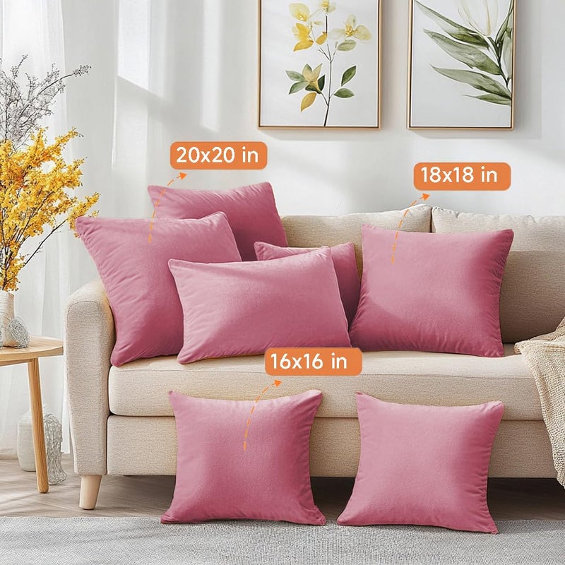 QUORGVES Light Pink Pillow Covers 12x20 Inch Pack of 2 Light Pink Throw Pillows for Couch Living Room Bed Bedroom Soft Velvet Lumbar Throw Pillow Cover 12 x 20 Set of 2 - Image 5
