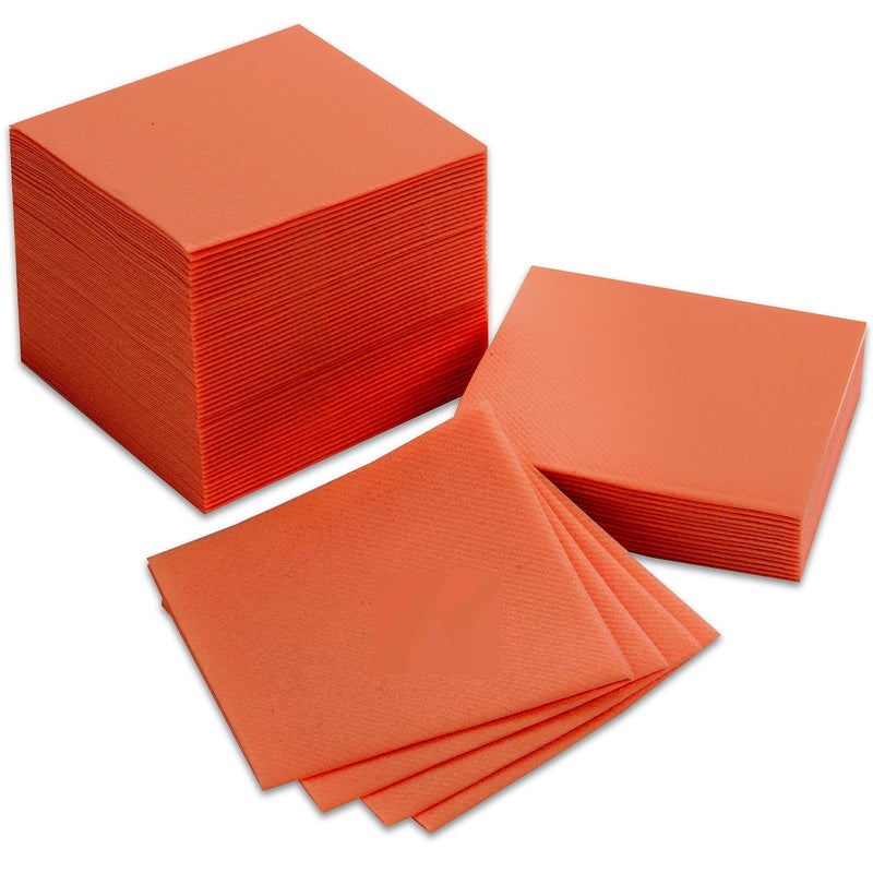 AH AMERICAN HOMESTEAD AMERICAN HOMESTEAD Terracotta Cocktail Napkins - Premium 4.75"x4.75" Disposable Linen-Like Beverage Napkins - Bulk Square Party Bar Serviettes for Weddings, Parties, Events, and Daily Use - 100 Count - Image 1