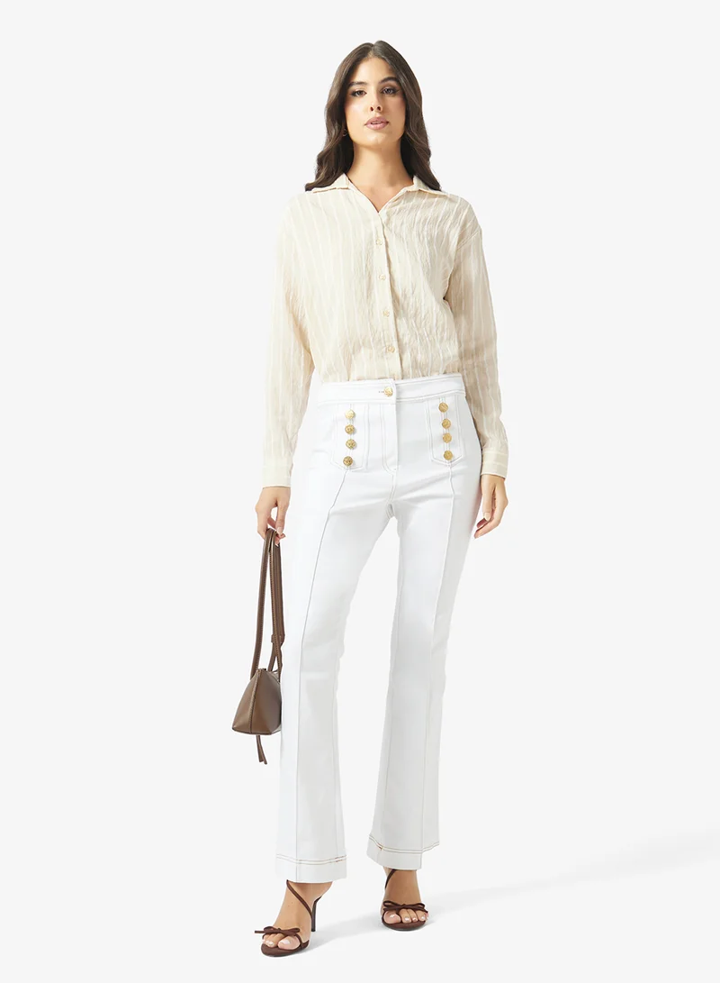 Fyor  Striped Button-Down Shirt for Women | Best Price UAE