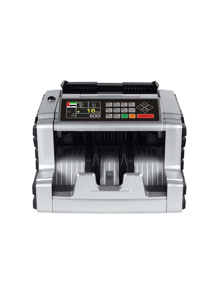 Crony - AL-6200T Professional Mixed Denomination Bill Counter Machine with Value Counting - High Speed 1000pcs/min Bank Grade Currency Counter with UV/MG/IR Detection - Portable Money Counter with 200pcs Hopper/Stacker, Dual Display, Batch Mode & Auto Currency Customization - RS-232 Interface, AC 220V, Compact 305x255x180mm Design (500g) - Includes 1 Year Warranty + 3 Months Software Updates - Ideal for Banks, Retail Stores, Cash-Intensive Businesses Seeking Accurate Bill Counting, Sorting & Note Detection - Image 1