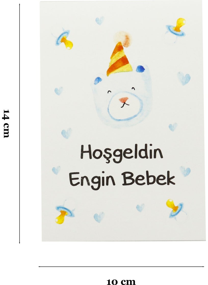 Repro Design 10X14 cm Personalizable Welcome Baby Themed 10 Piece Card Model-3  - Image 2