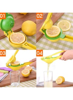 sokany Lemon Lime Squeezer, Heavy Duty Metal Manual Hand Juicer Press for Lemons, Limes Citrus Fruit, No Pulp or Seeds, Dishwasher Safe, Premium Quality Juicing Kitchen Tool (Green/Yellow)  - Image 2