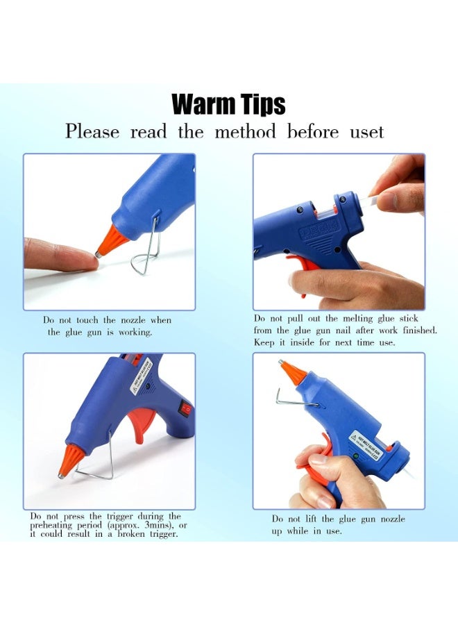 Home Care Hot Glue Gun Kit – 20W Blue Glue Gun with 50 Glue Sticks | Fast Heating & Easy to Use for Crafts, DIY, Repairs & More  - Image 5