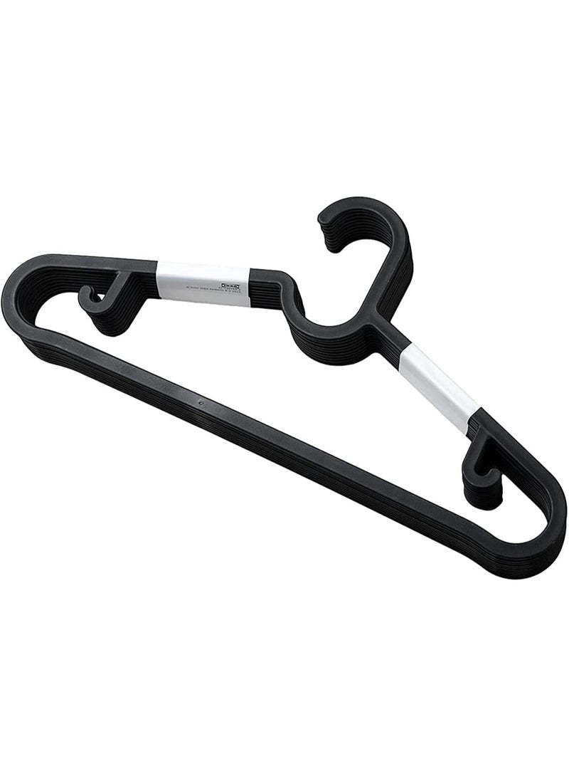 أيكيا عبوة شماعات/علاقات ملابس بلاستيكية متينة من ايكيا (IKEA) - أسود (10) - Image 1